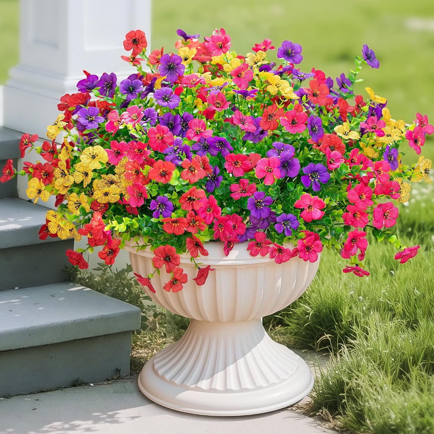 Artificial Flowers for Outdoors Fake Flowers Faux Plant Spring Summer Decor
