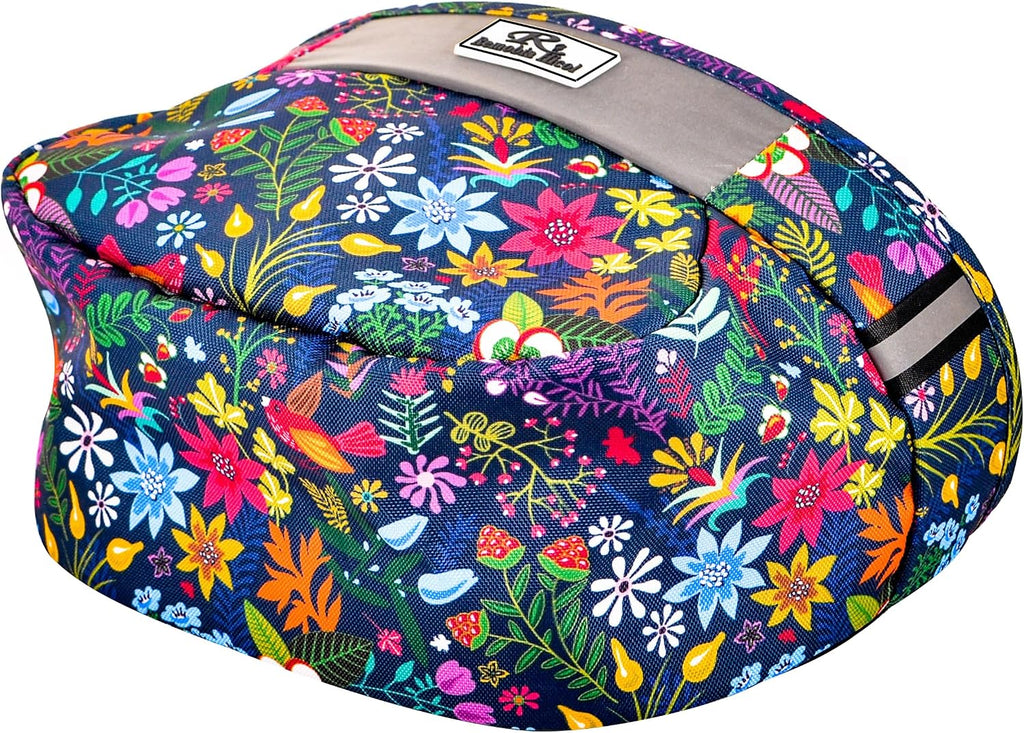 Remobia Hicol Kids Bike Basket,Durable Front Frame Bicycle & Scooter Basket Bag,Waterproof Fabric Bicycle Handlebar Bag for Boys, Girls, Toddlers with Zipper Mesh Lip(Flower)