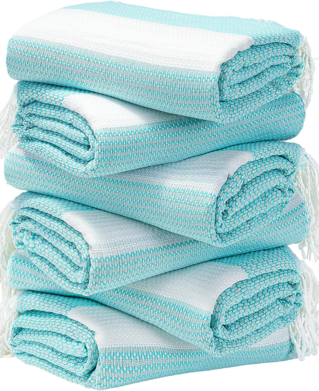 6 Packs Oversized Turkish Beach Towels Set Bulk Clearance Sand Free Pool Swim Bathroom Camp Large No Sand Towel Adults Travel Essentials Cruise Must Haves Accessories Vacation Stuff Green Dot Set