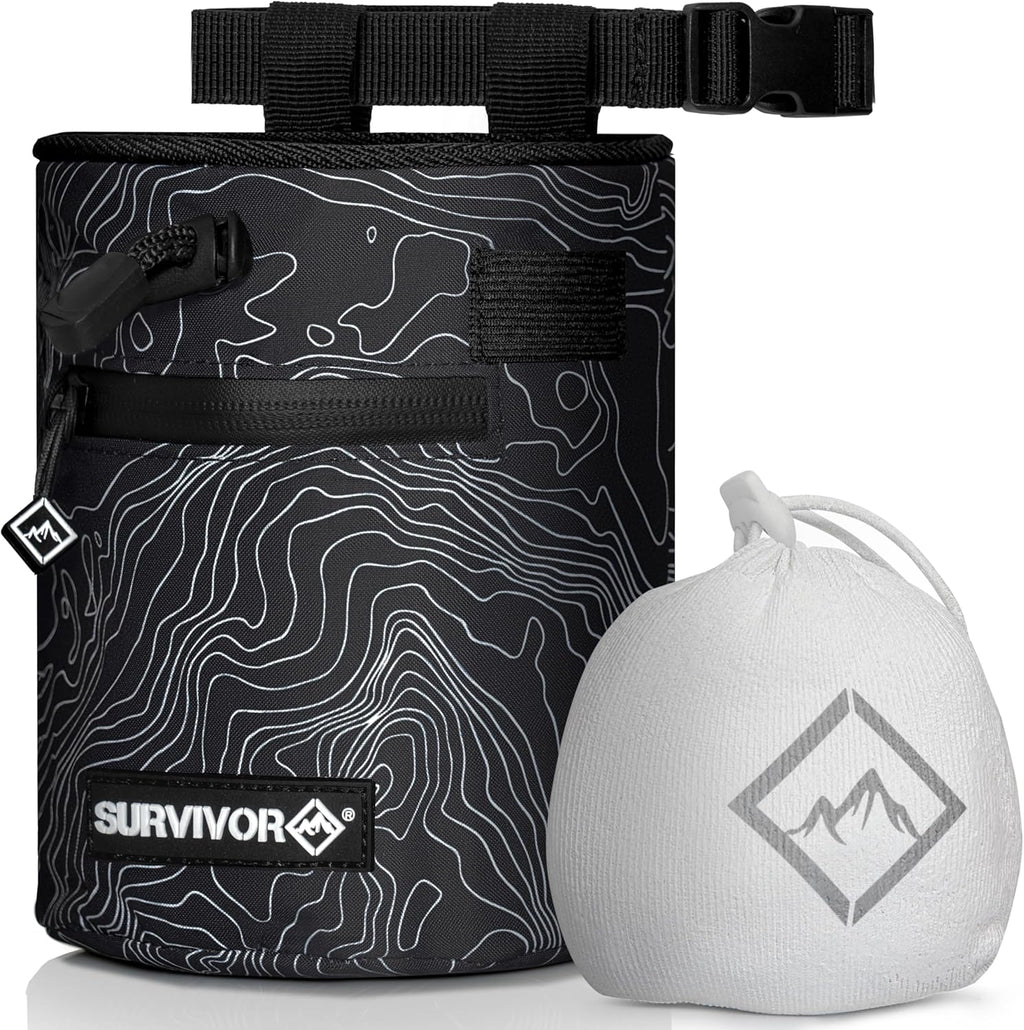 SURVIVOR Chalk Bag + Refillable Chalk Ball Bundle