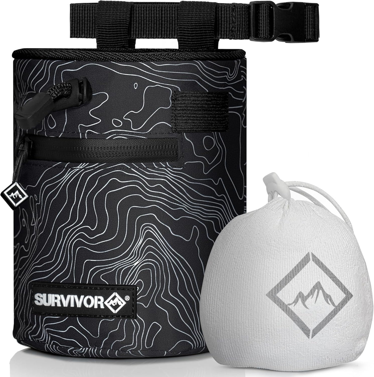 SURVIVOR Chalk Bag + Refillable Chalk Ball Bundle