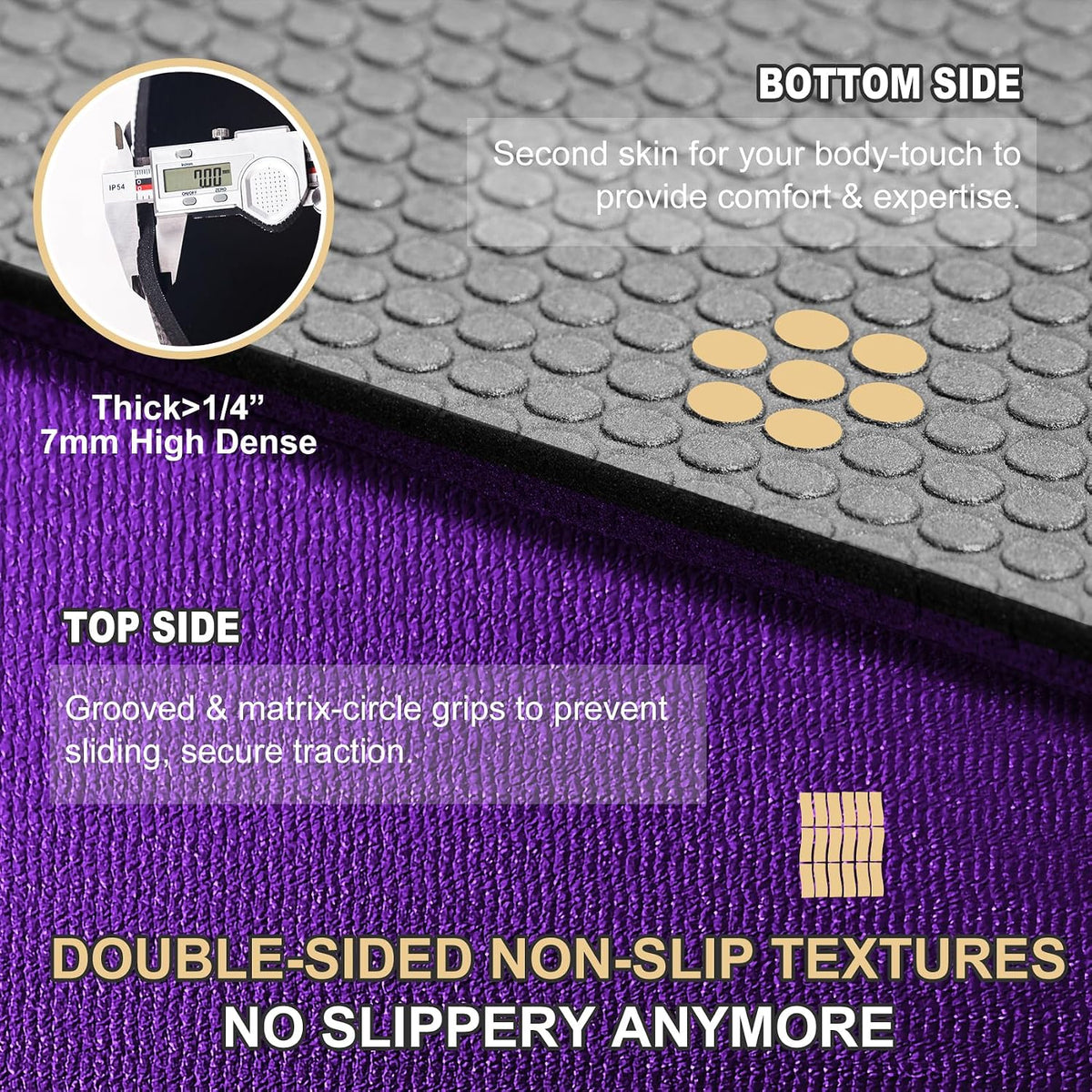 GXMMAT Extra Large Exercise Mat 16'x6'/12'x6'/10'x6'/8'x6'(7mm)