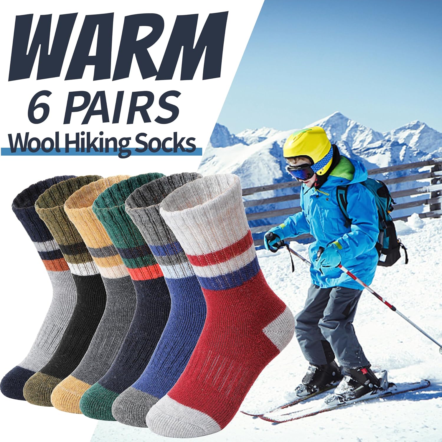 EBMORE Kids Merino Wool Hiking Thermal Winter Socks