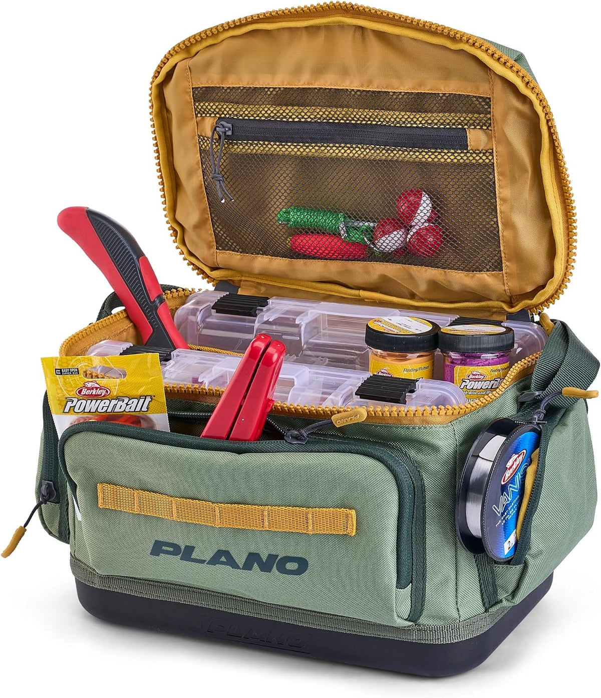 Plano Weekend 3600 Tackle Bag, Cutting-Edge Fishing Tackle Bag, Molded Waterproof Base, Spacious Storage, Die Cut Tool Sleeves, Daisy Chain Attachment Points