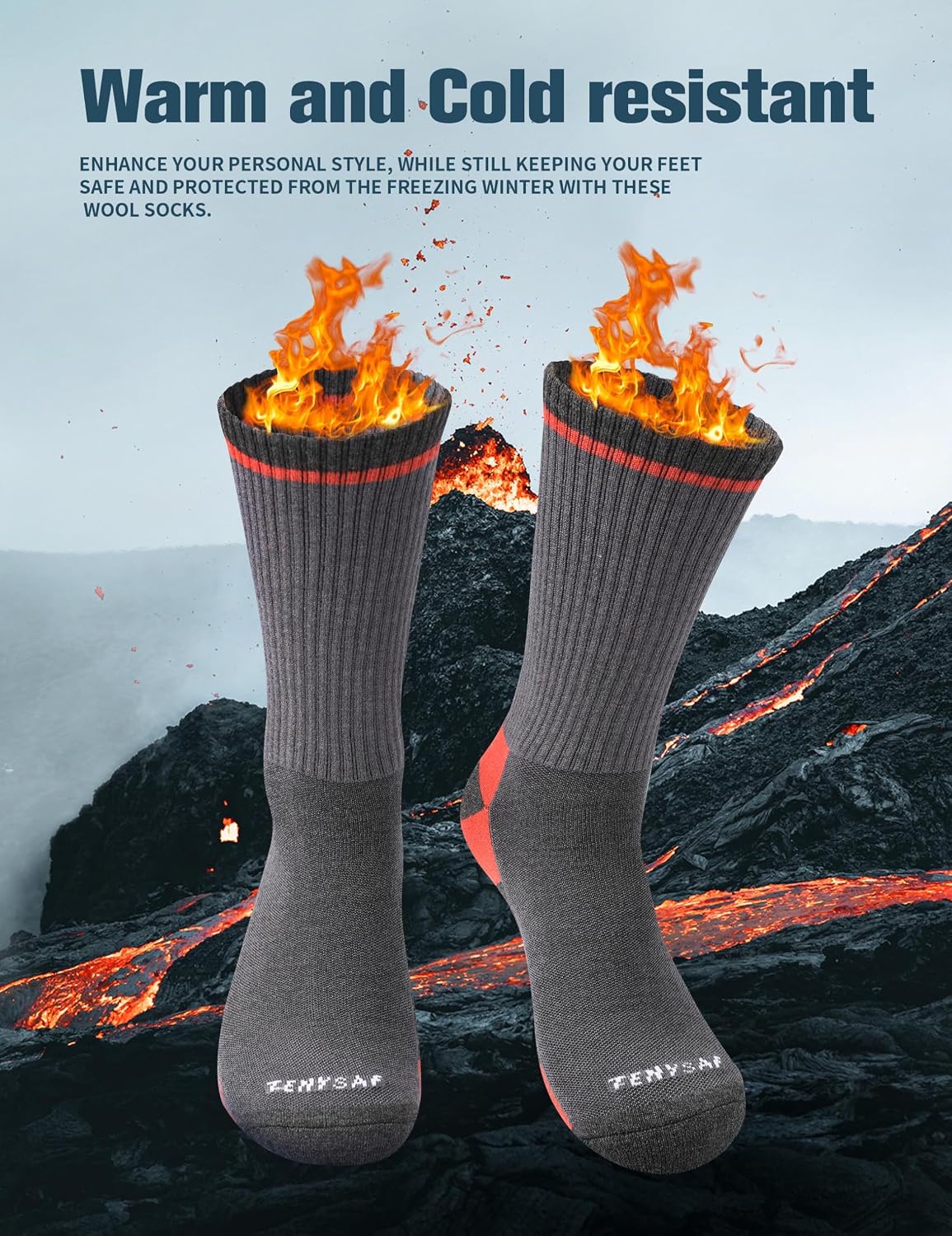 Wool Hiking Socks for Men - Women Lightweight Crew Merino Wool Socks with Cushion for Camping Hunting Work,4 pack