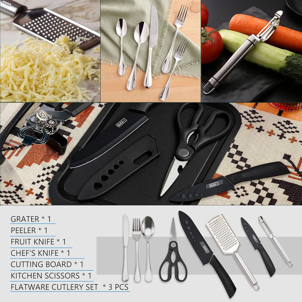 Wesqunie Silicone Cooking Utensils Set, Cookware Set for Outdoor Camping