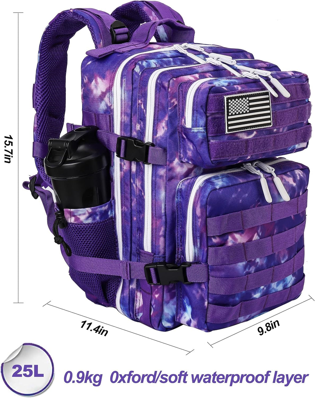 LHI Tactical Military Backpack for Men and Women 25L/35L Army Assault Pack Bag Small Rucksack with Bottle Holder