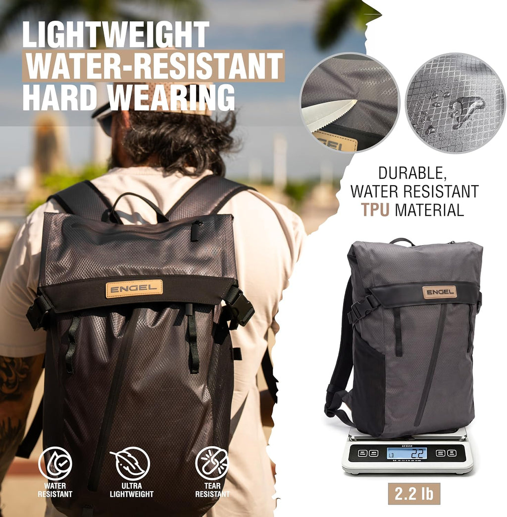 ENGEL GoBag 20 Quart Lightweight, Easy Access Dry Bag Backpack in Charcoal