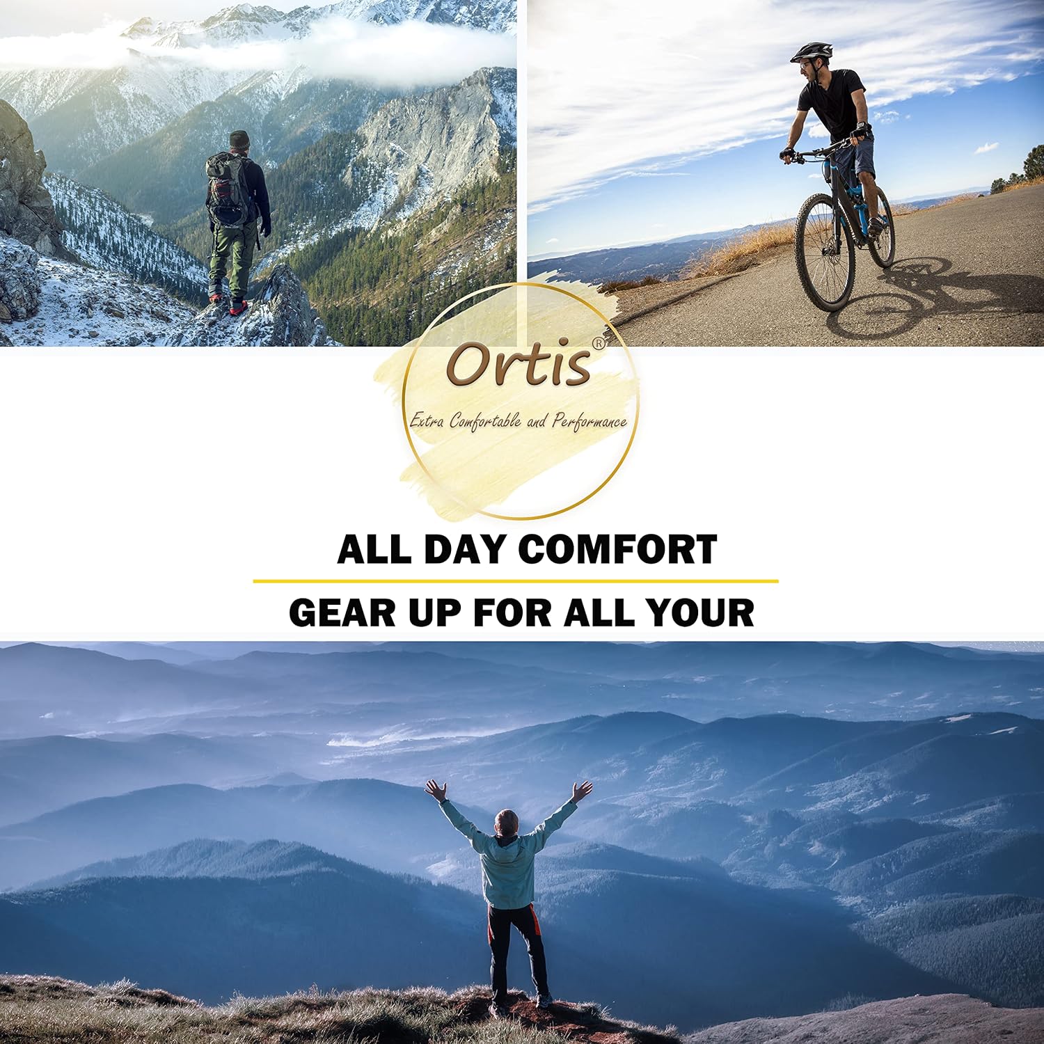 Ortis Merino Wool Socks for Men Outdoor Hiking Casual Soft Cushion Crew
