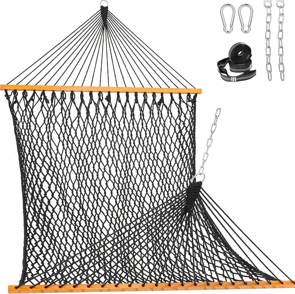 Lazy Daze Double Handwoven Rope Hammock for Outdoor Fits 12-13 Ft Stand