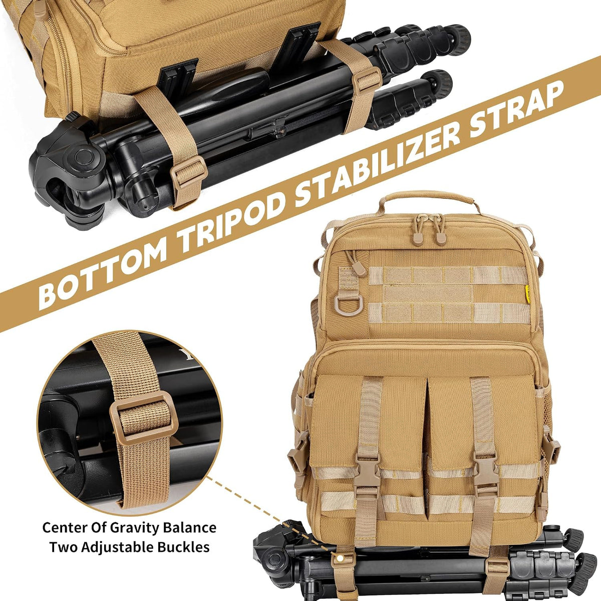 TORIBIO Camera Tactical Backpack Bag for DSLR/SLR/Mirrorless Photography