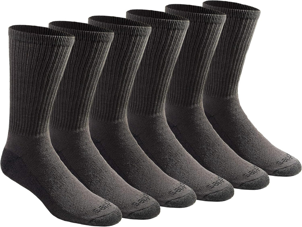 Dickies Men's Dri-Tech Essential Moisture Control Crew Socks, Available in M-XXL (6, 12 Pairs)