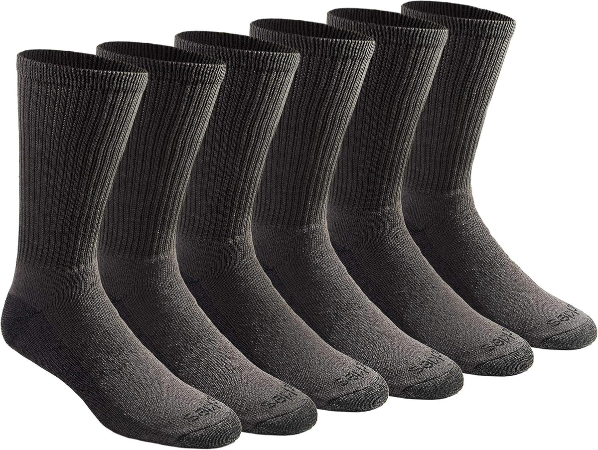 Dickies Men's Dri-Tech Essential Moisture Control Crew Socks, Available in M-XXL (6, 12 Pairs)