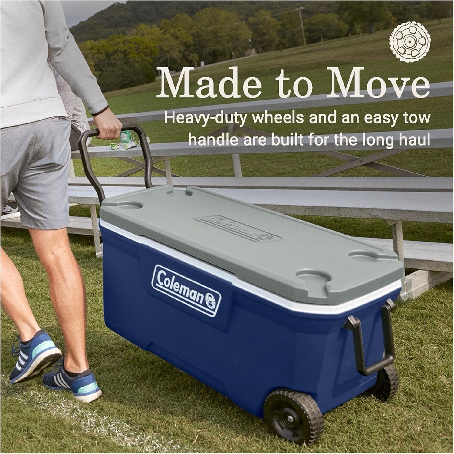 Coleman Classic Series Insulated Portable Rolling Cooler with Wheels, Leak-Resistant Outdoor Hard Cooler Keeps Ice up to 5 Days