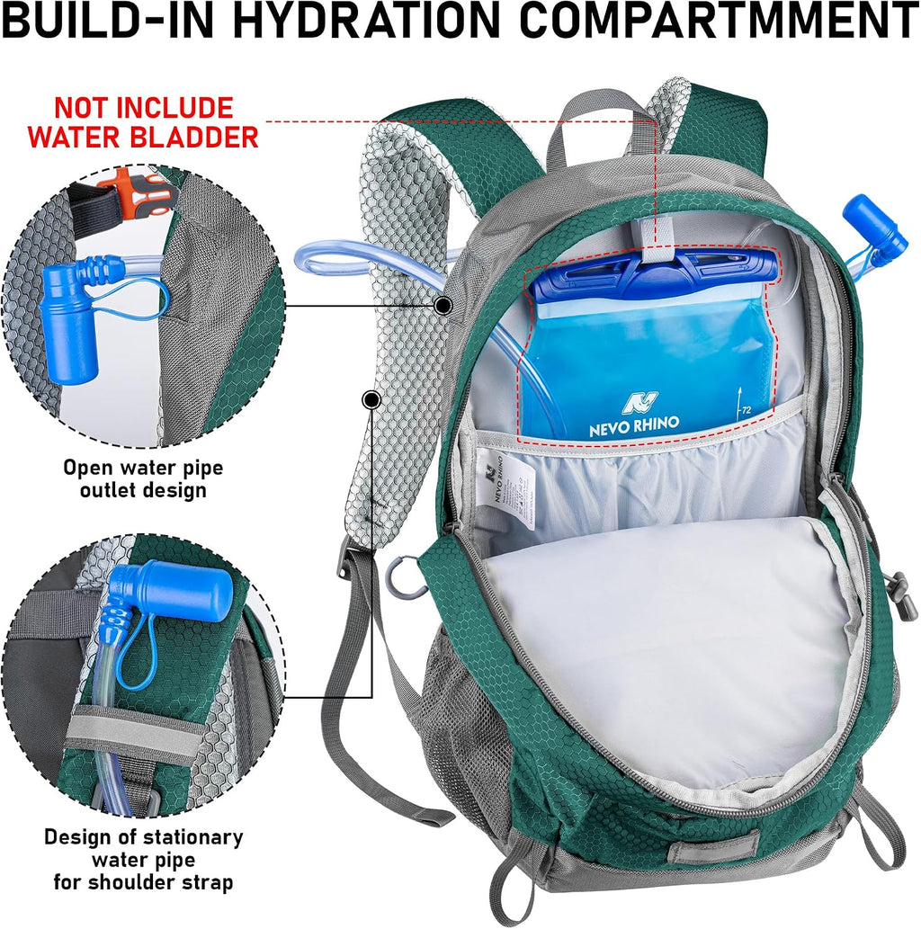 N NEVO RHINO Hiking Backpack,20L Waterproof Hiking Outdoor Daypack