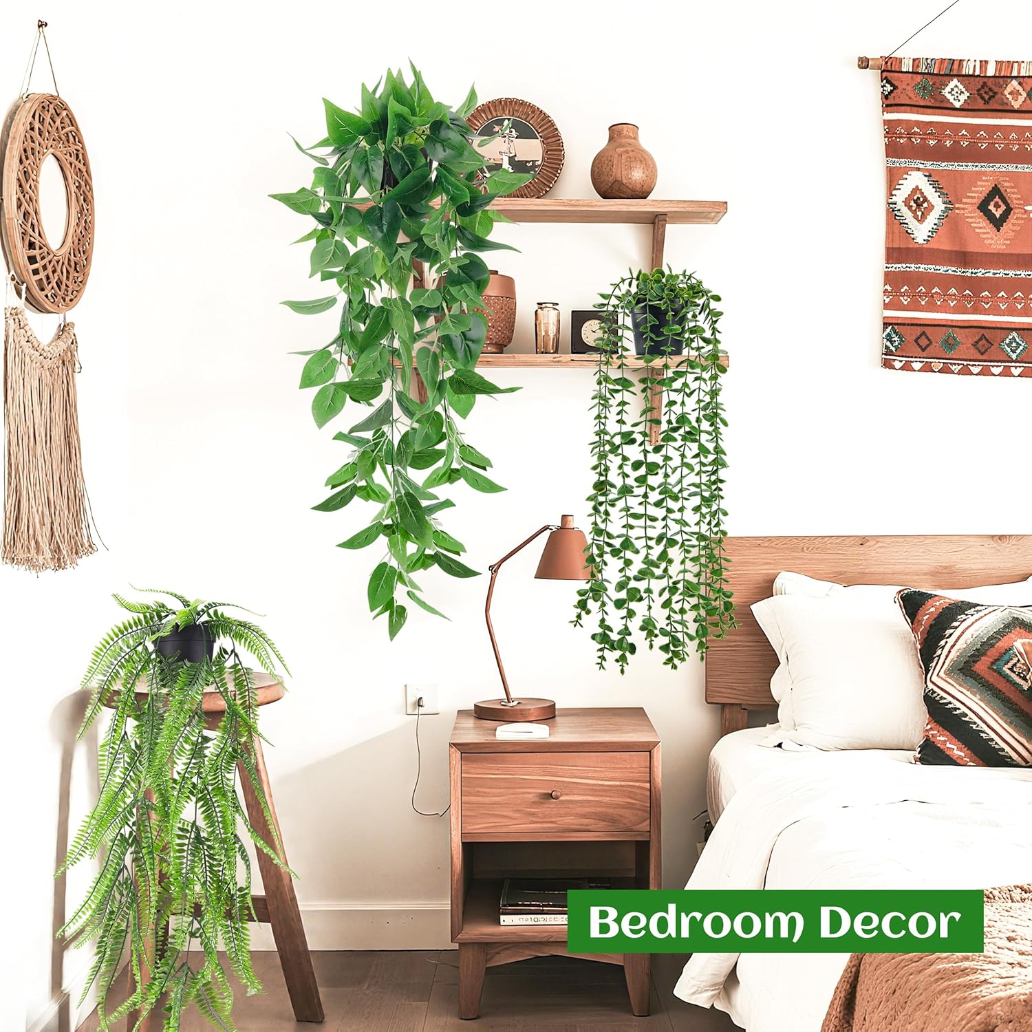 Der Rose 4Pcs Fake Hanging Plants with Lush Cascading Greenery
