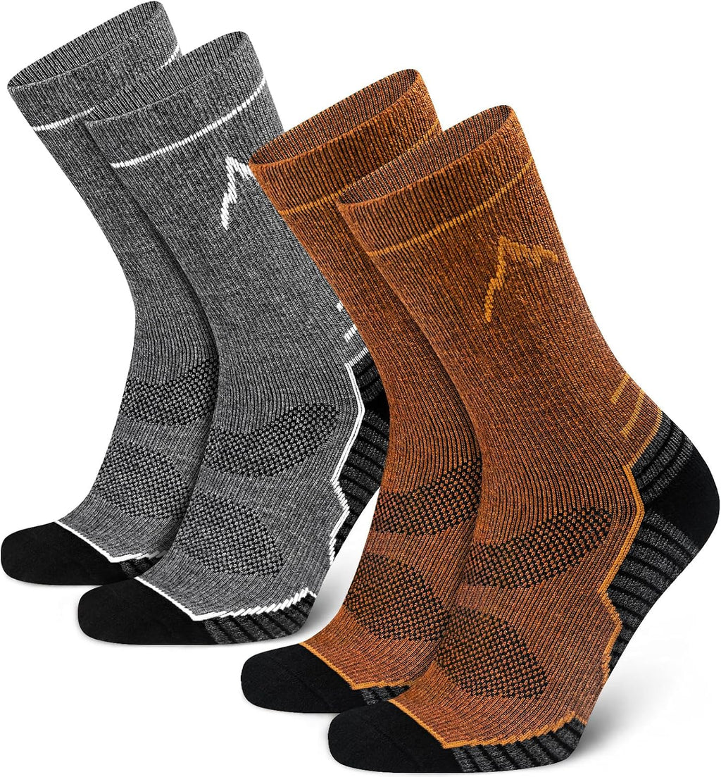 SIXDAYSOX Merino Wool Socks Mens, Crew Cushioned Hiking Socks Men Size 8-16