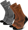 SIXDAYSOX Merino Wool Socks Mens, Crew Cushioned Hiking Socks Men Size 8-16