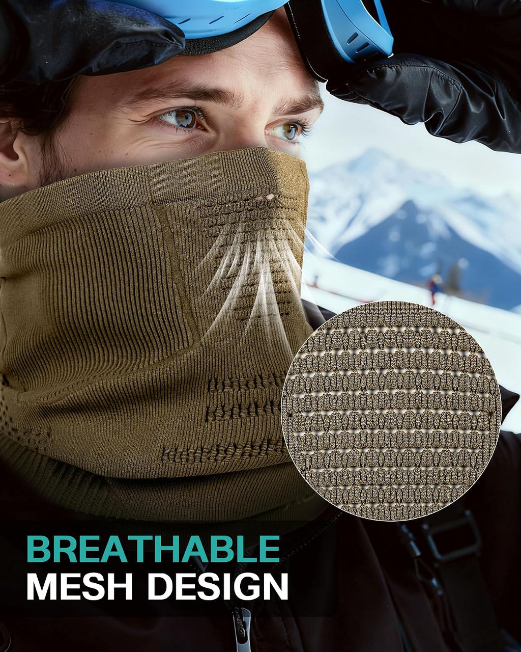 AOPREL Winter Neck Gaiter Breathable Neck Warmer Windproof Half-Face Mask