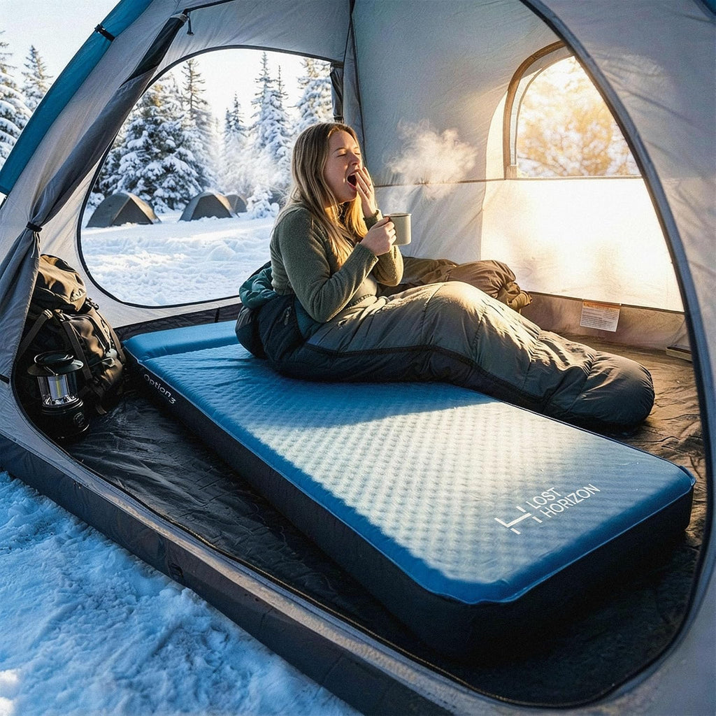 Lost Horizon Self-Inflating Foam Camping Mattress, Single, 3" Thick