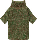 Fitwarm Knitted Turtleneck Dog Sweater, Thermal Dog Winter Clothes for Small Dogs Boy Girl, Holiday Pet Outfit, Heather Green, Medium