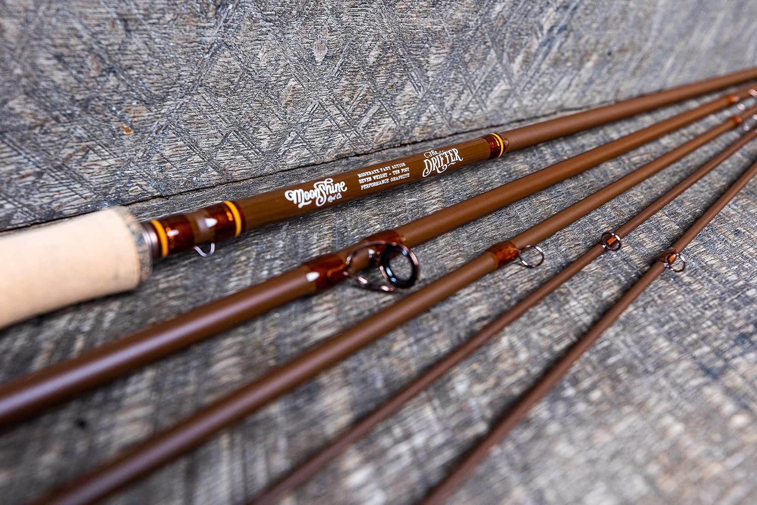 Moonshine Rod Company Fly Fishing Rod with Carrying Case and Extra Rod Tip
