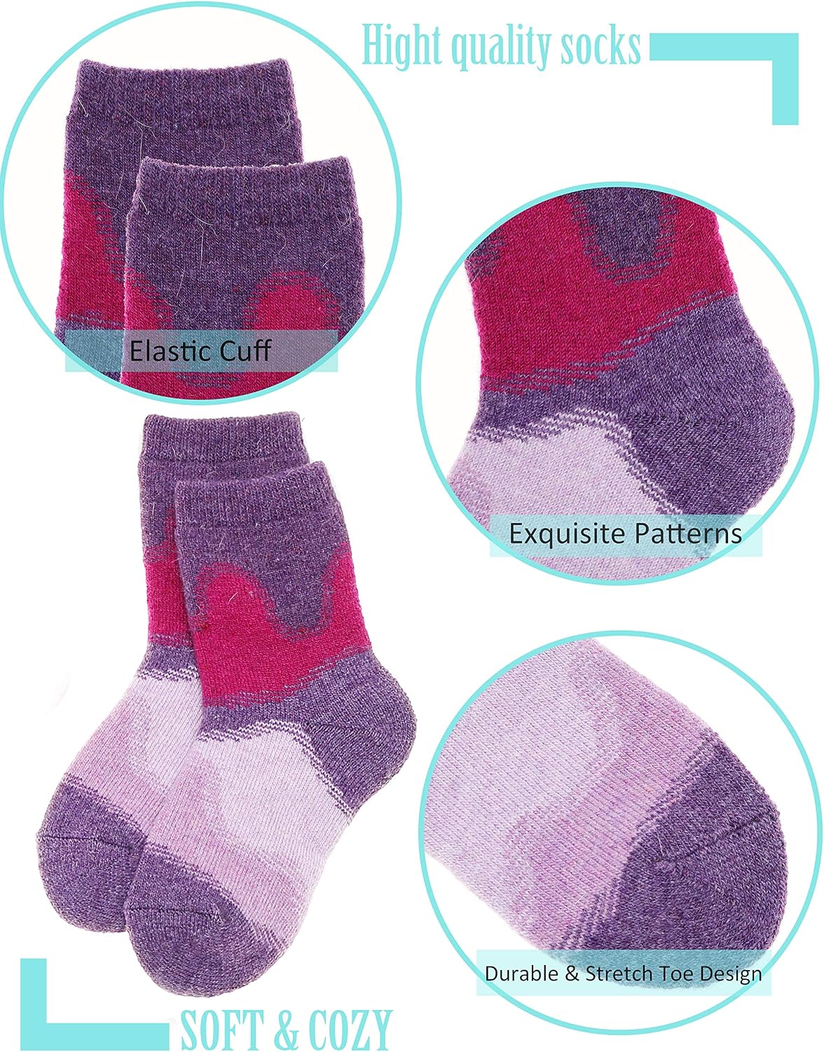 EBMORE Kids Merino Wool Hiking Thermal Winter Socks