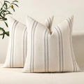 Hckot Decorative Throw Pillow Covers 20x20 Set of 2 Striped Pillow Covers