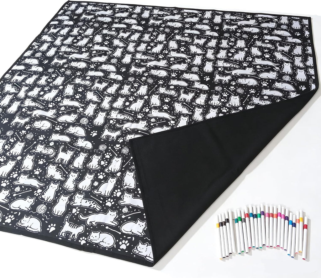 DIY Coloring Blanket with 24 Color Markers