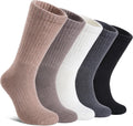DYW Merino Wool Hiking Socks for Women Men Thermal Warm Winter Boot Crew Cushion Work Ladies Socks 5 Pairs