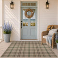 JTJ Easy Jute Outdoor Rug 3x5, Washable Farmhouse Plaid for Front Porch and Entryway, Non Slip Mat for Kitchen, Mudroom and Indoor Spaces, Sage Green