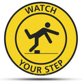 TRADESAFE Watch Your Step Anti-Slip Floor Sticker - Watch Your Step Safety Caution Sign, Peel and Stick Adhesive Vinyl Sign, ANSI-Compliant, 17” Diameter Round Sticker