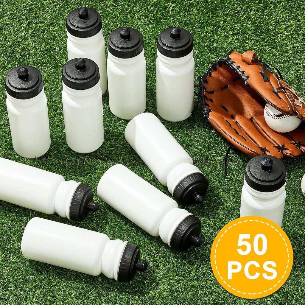 Suclain 50 Pieces Sports Water Bottles 20 oz Water Bottles