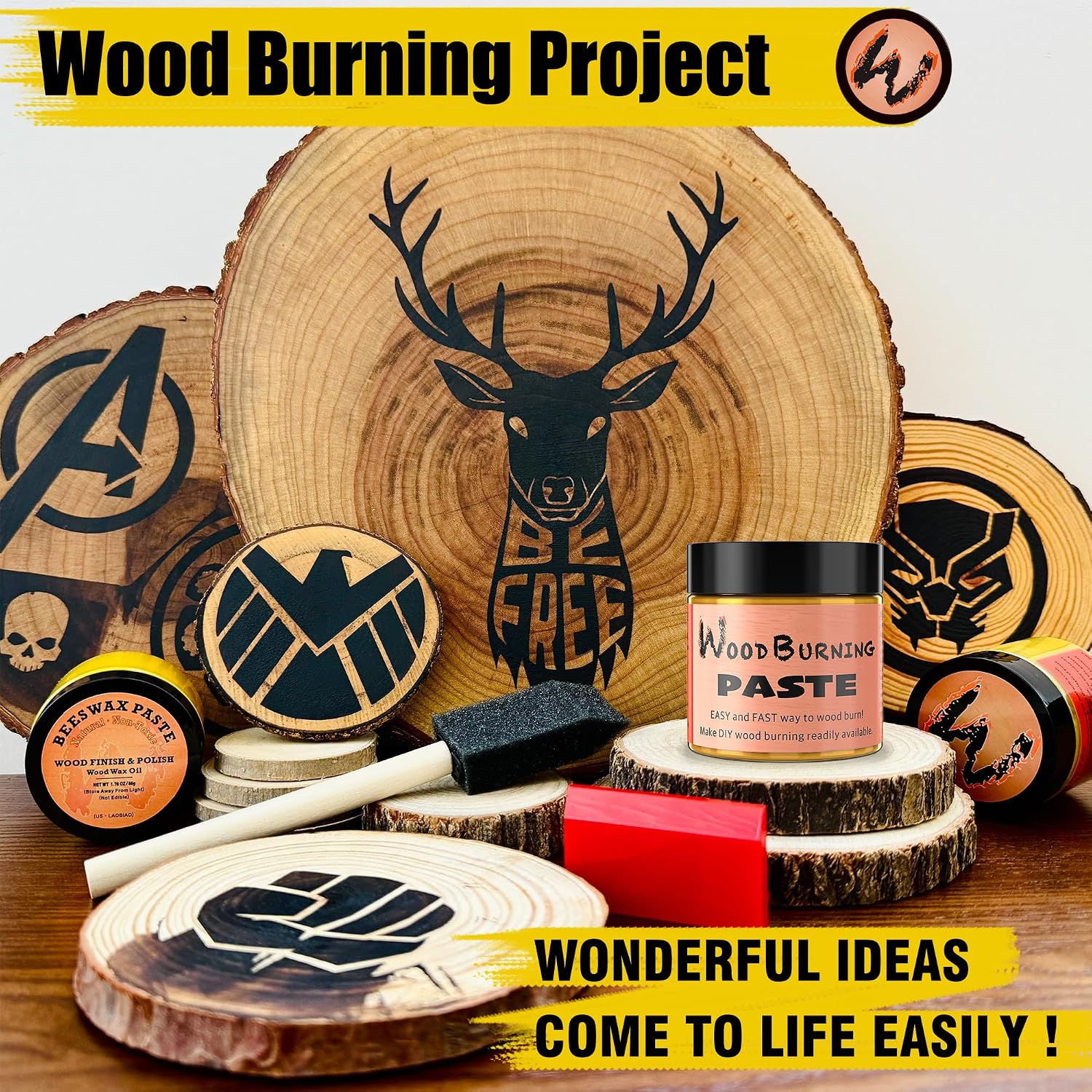 LAOBIAO Wood Burning Paste & Beeswax Kit