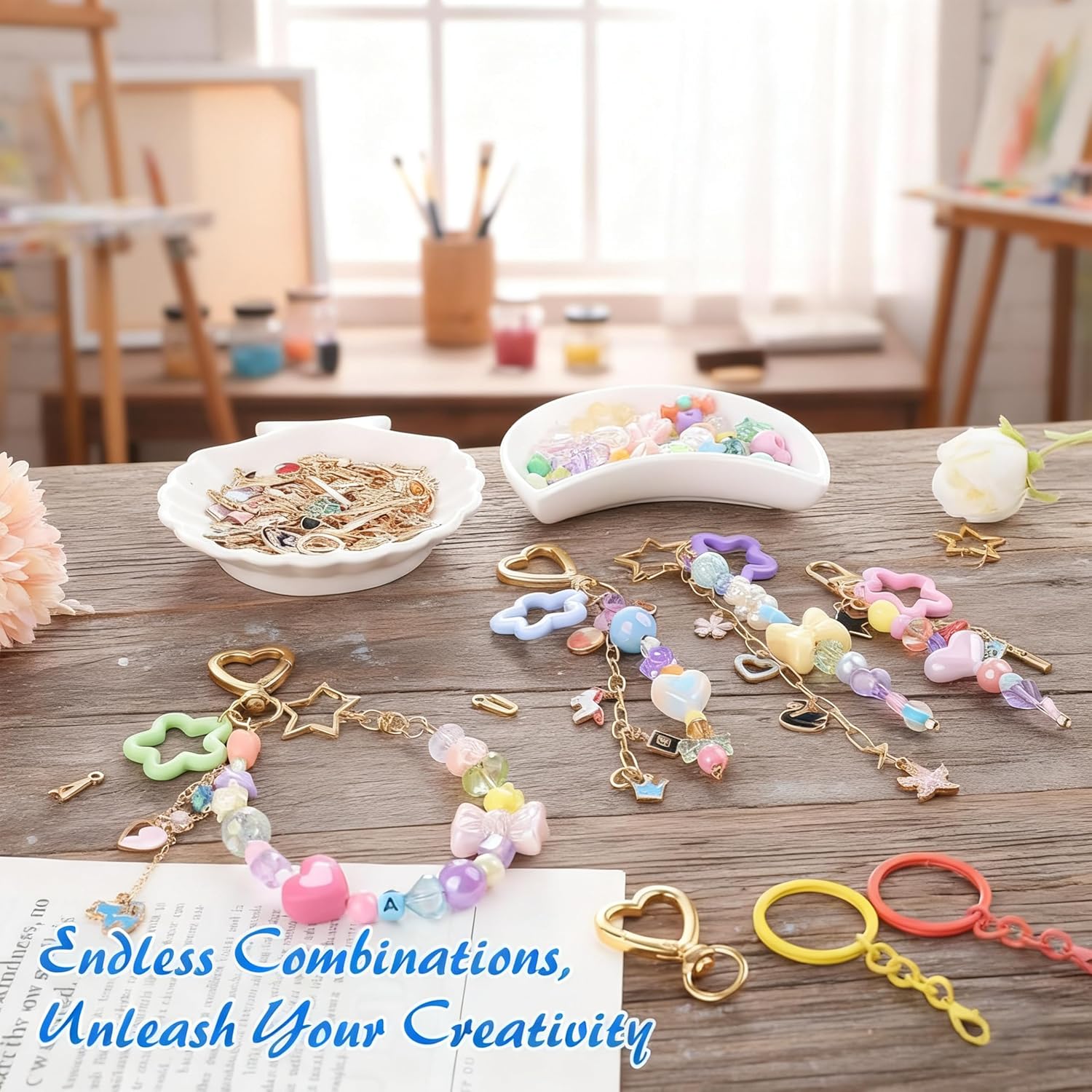 ValorTiger Keychain Making Kit Bag Charm Kit Keychain Charms Key Chain