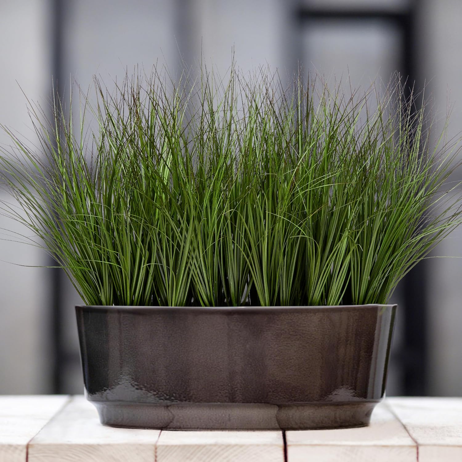 Artificial Wheat Grass, 8 Stems, 17.3" Fake Plants Faux Grass Greenery for Indoor & Outdoor Décor, Artificial Greenery for Planters, Porch, Patio & Home Decoration