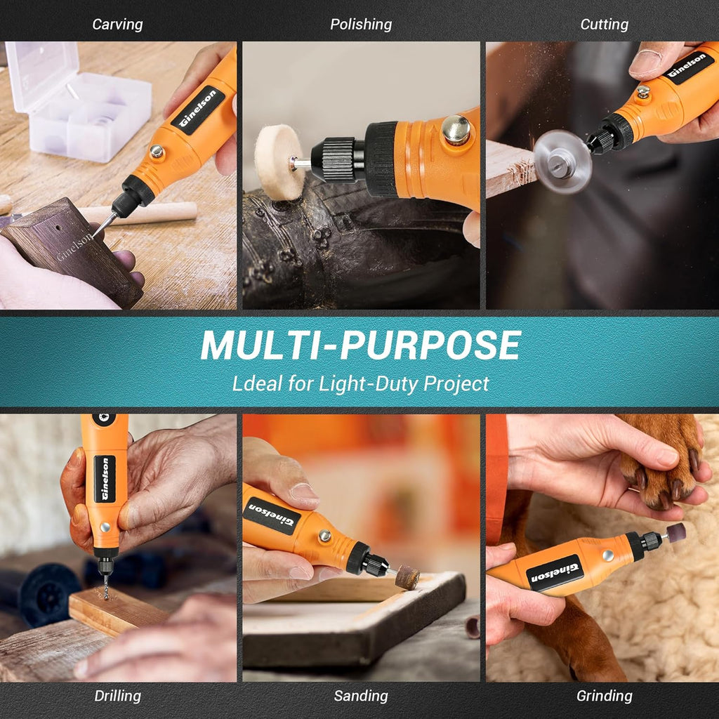 Cordless Rotary Tool, 5 Variable Speed Mini Rotary Tool Kit with 70 Accessories, 3.7V Type-C Charging Power Rotary Tool for Engraving, Sanding, Polishing, Carving, Cutting, DIY Crafts