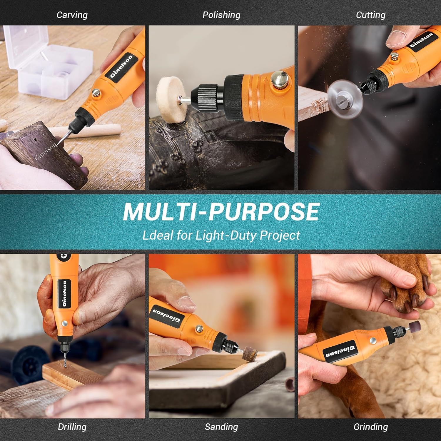 Cordless Rotary Tool, 5 Variable Speed Mini Rotary Tool Kit with 70 Accessories, 3.7V Type-C Charging Power Rotary Tool for Engraving, Sanding, Polishing, Carving, Cutting, DIY Crafts