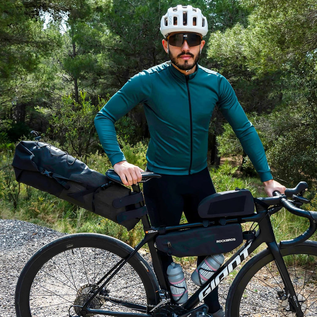 ROCKBROS Bike Saddle Bag Waterproof Bikepacking Bag 15L Bicycle Seat Bag