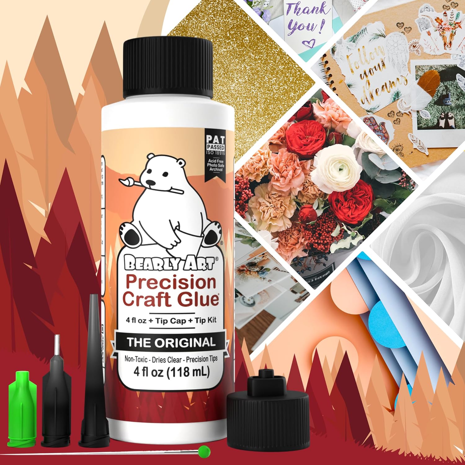 Bearly Art Precision Craft Glue Original 4 fl oz with Tip Kit Archival