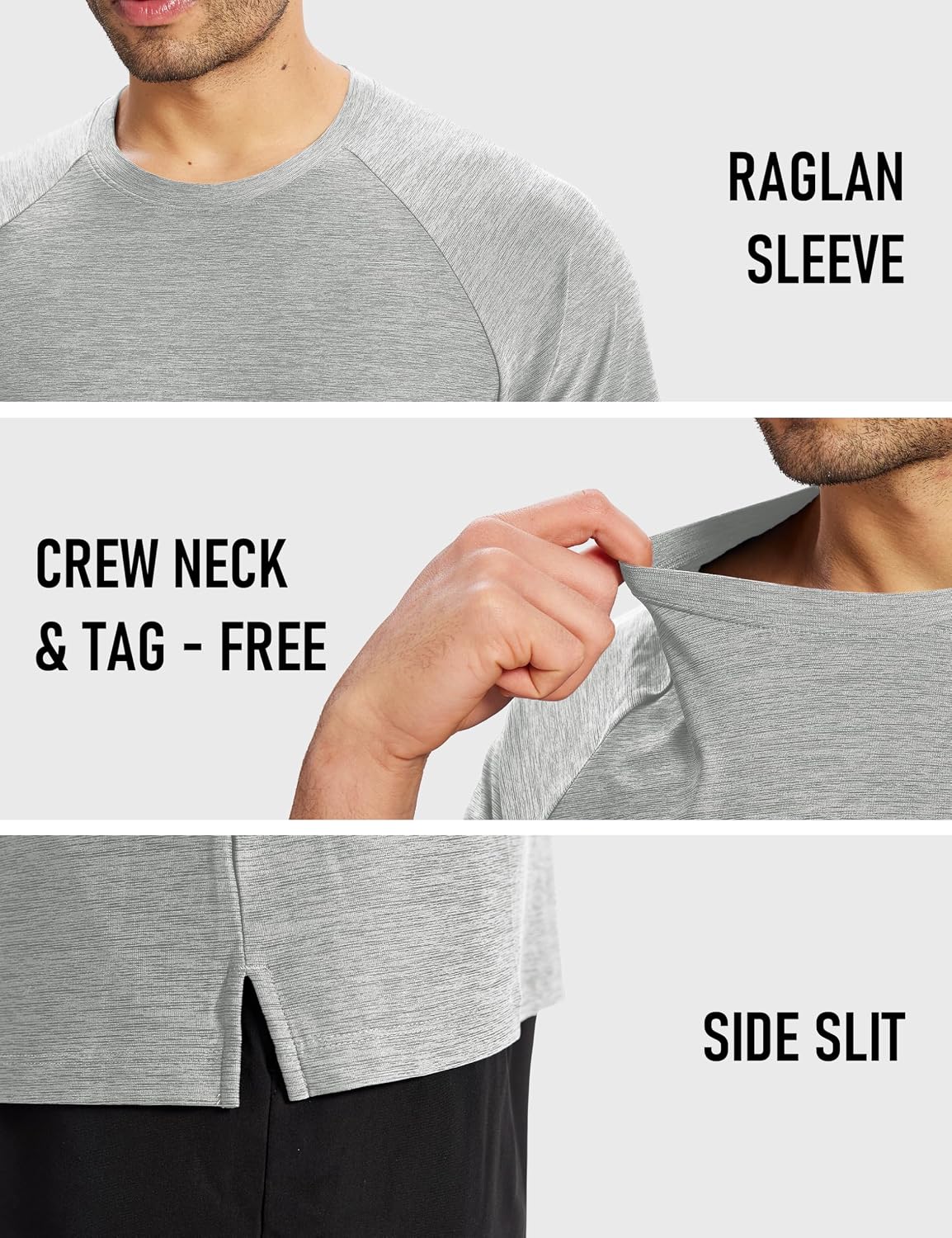 MAGCOMSEN Mens Athletic Shirts Quick Dry Short Sleeve Workout Wicking Shirt