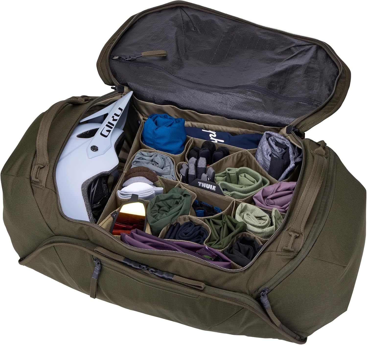 Thule RoundTrip 80L Duffel - Storage compartments to Organize and Protect Gear - Boot Bag for ski and Snowboard Travel - Soft Pocket for Goggles and Helmet - Dry Bag Included
