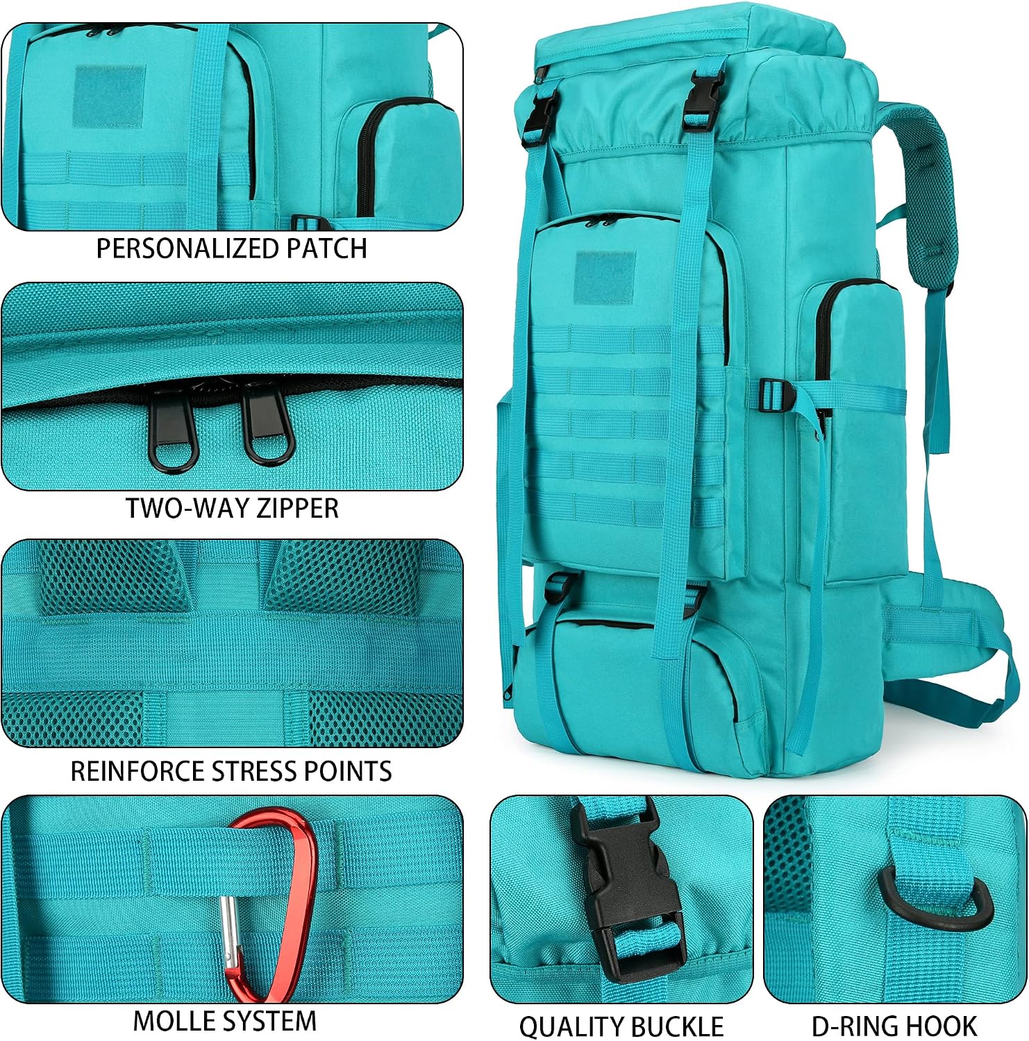 Hiking Backpack for Men 70L/100L Camping Backpack Military Rucksack Molle 3 Days Assault Pack for Climbing