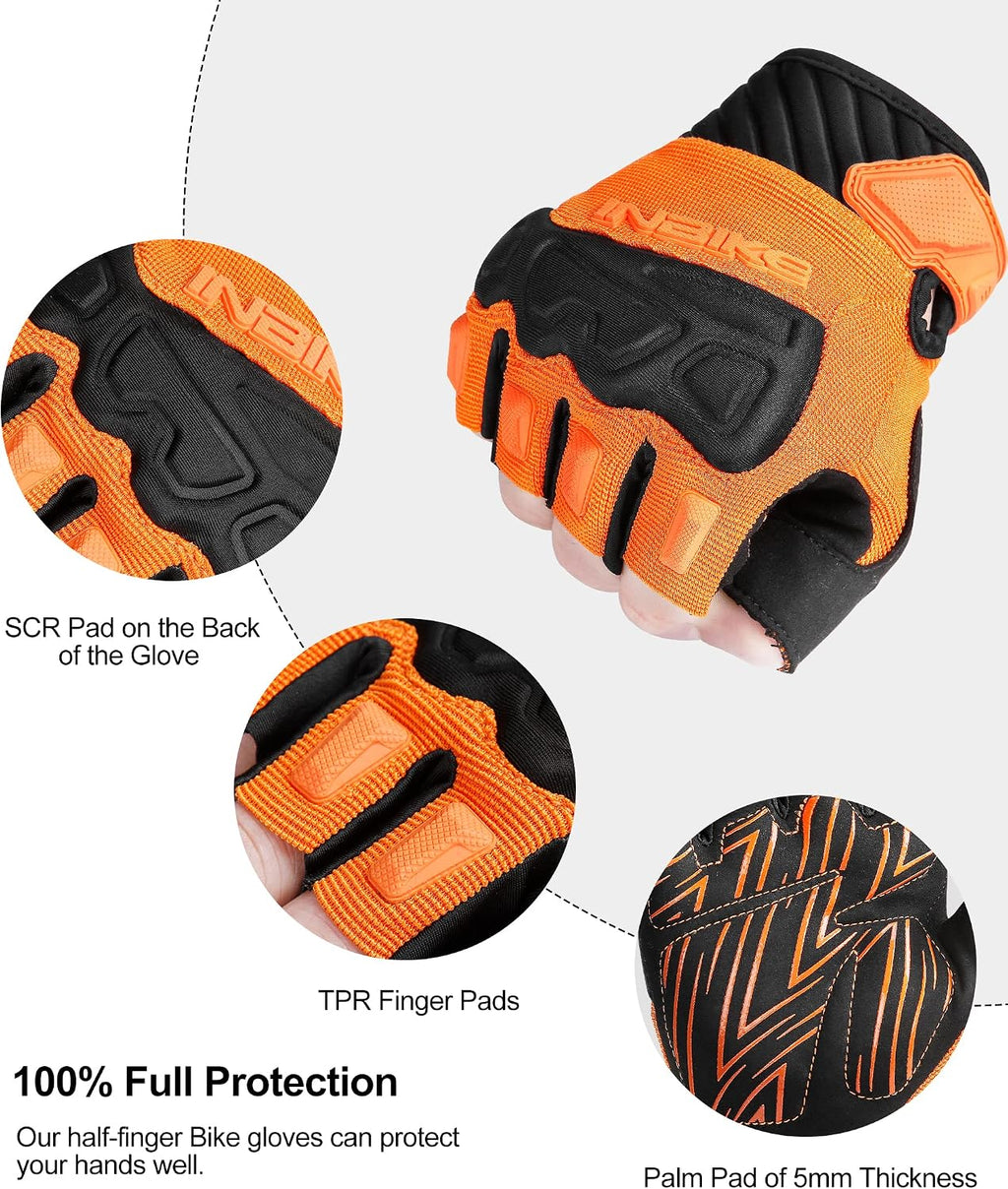 INBIKE Half Finger Cycling Gloves Knuckle Guard Padded Mountain Bike Glove