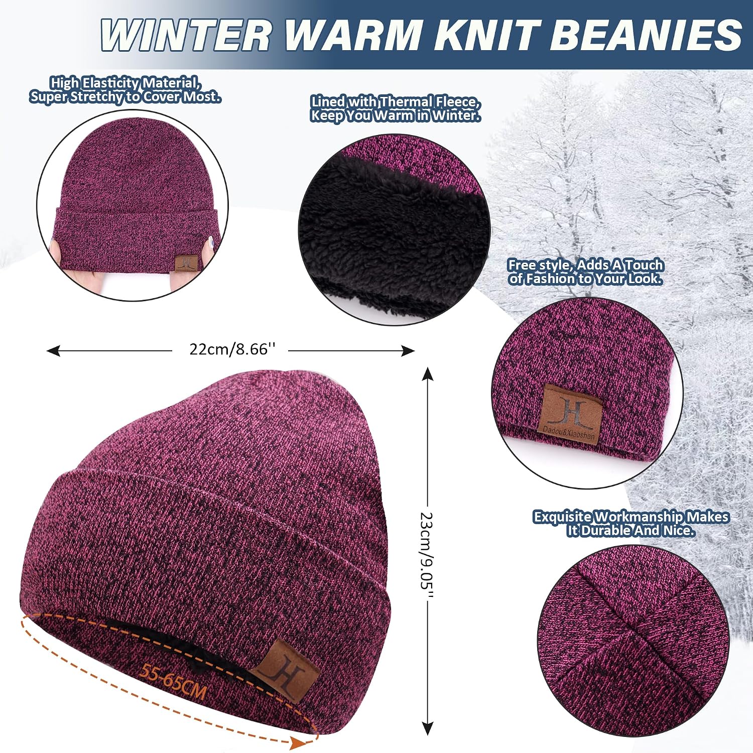FZ FANTASTIC ZONE Winter Beanie Hats Scarf Touchscreen Gloves for Men Women
