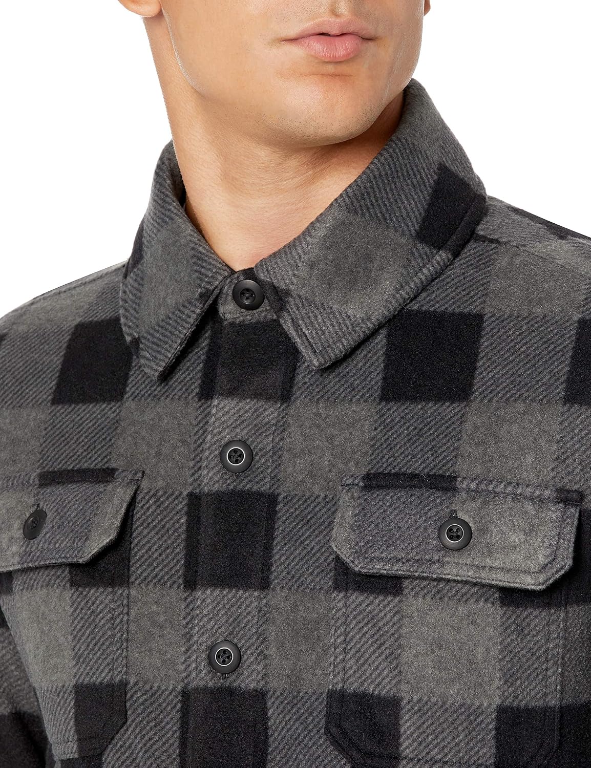Amazon Essentials Men's Long-Sleeve Polar Fleece Shirt Jacket for Winter, Jackets