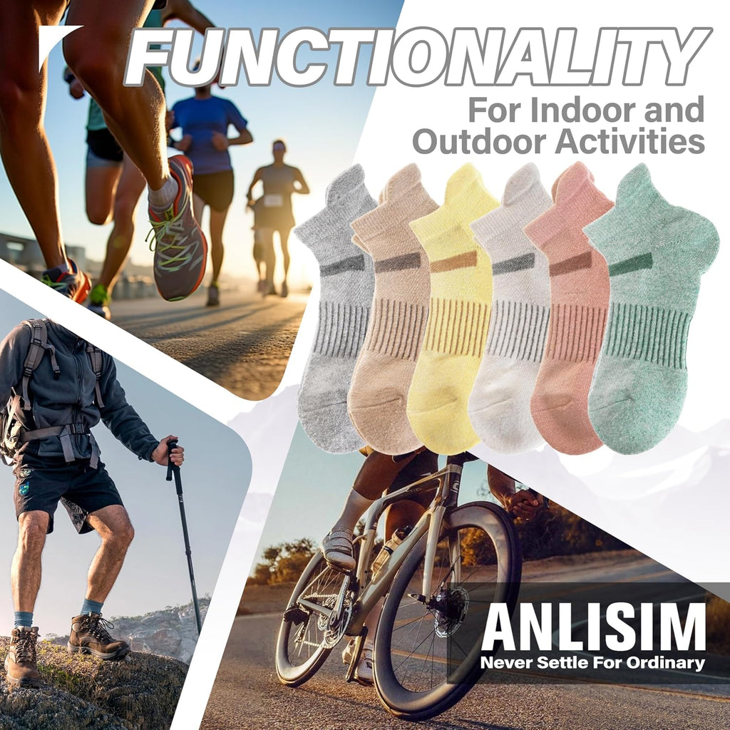 Anlisim Merino Wool Ankle Running Hiking Socks for Women and Men