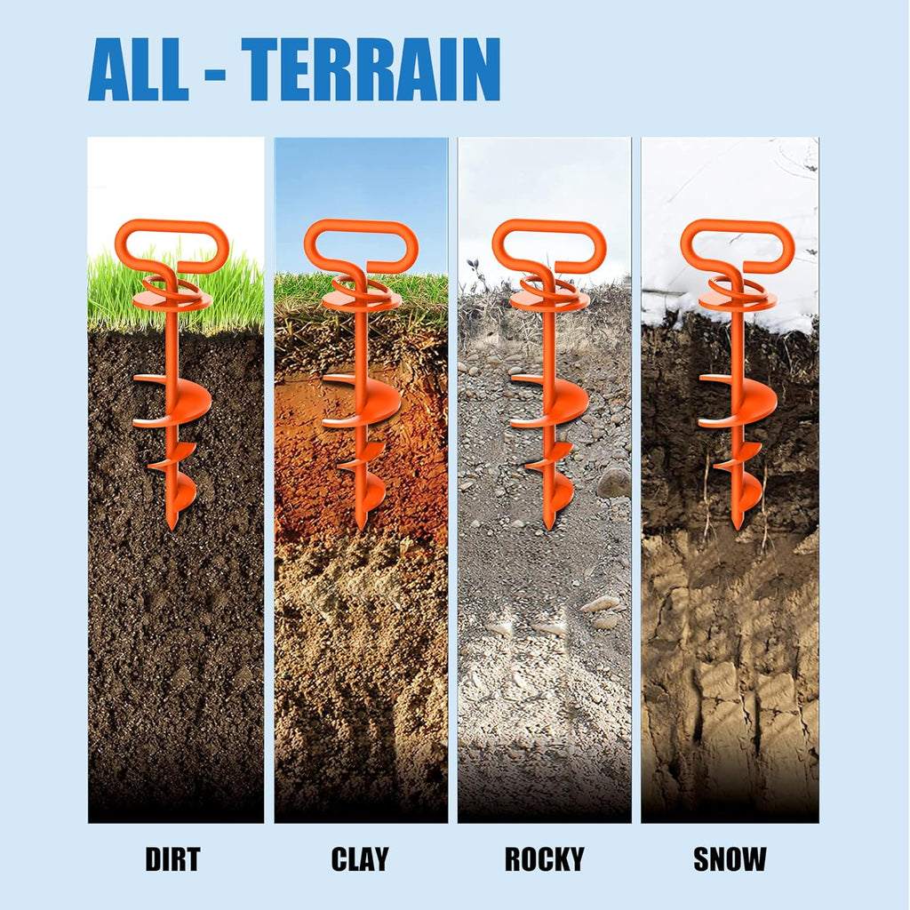 Eurmax USA Heavy Duty Dog Tie Out Stake, No-Tangle In Ground Anchor Runner for Large Dogs up to 210 Lbs - Perfect for Yard, Beach and Camping (Orange)