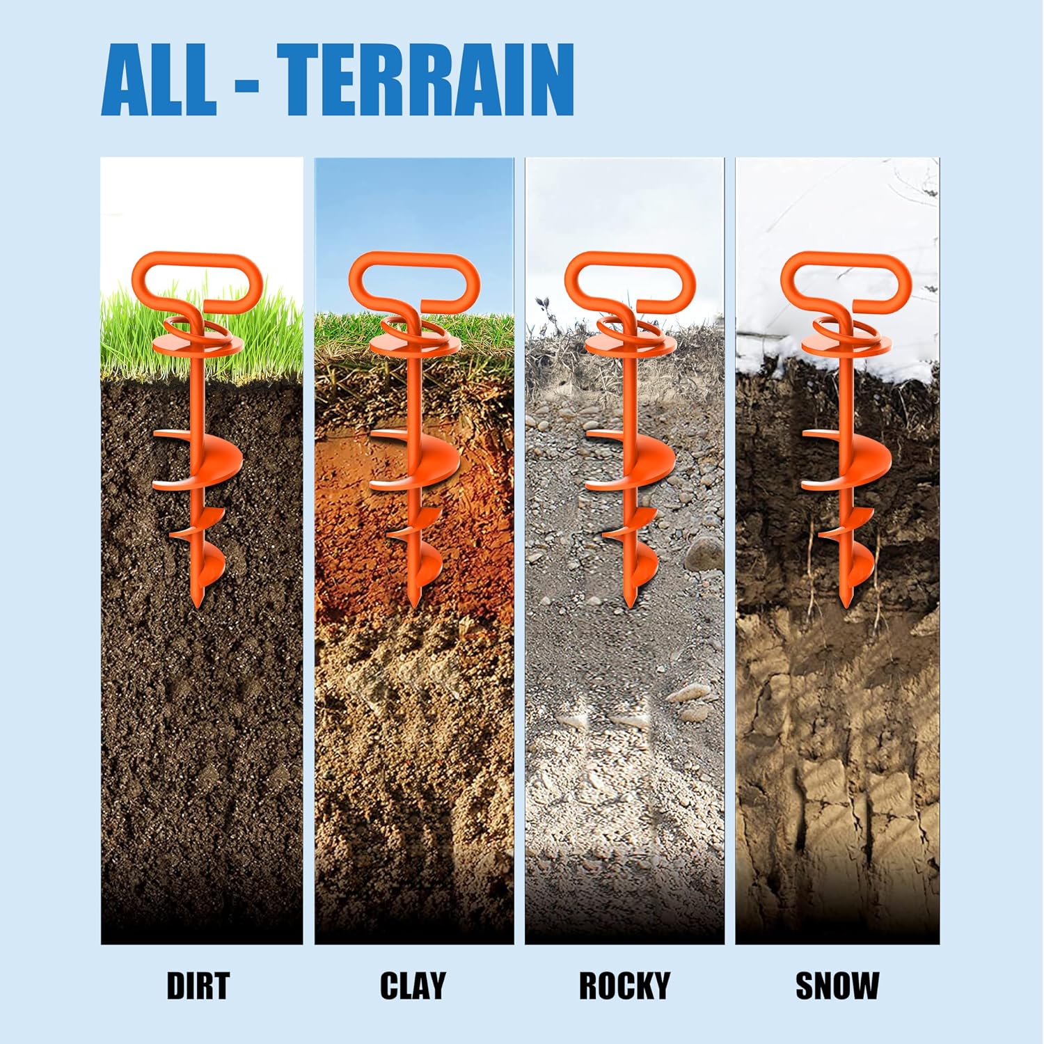 Eurmax USA Heavy Duty Dog Tie Out Stake, No-Tangle In Ground Anchor Runner for Large Dogs up to 210 Lbs - Perfect for Yard, Beach and Camping (Orange)