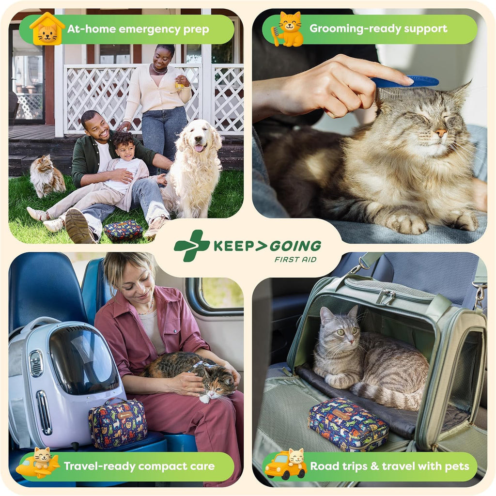 KeepGoing Pet First Aid Kit for Dogs & Cats, 99 Pc. Travel Emergency Kit